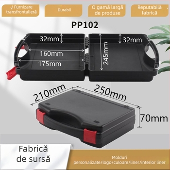 Casetă de unelte din plastic Shun zhuo, portabilă pentru reparații de urgență auto, material PP, capacitate 2.7 L, sarcină 25 kg