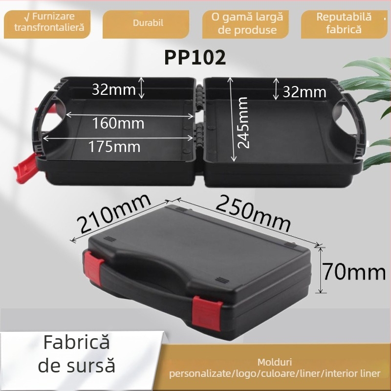 Casetă de unelte din plastic Shun zhuo, portabilă pentru reparații de urgență auto, material PP, capacitate 2.7 L, sarcină 25 kg