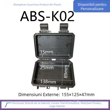 Cutie de ambalare din plastic ABS, impermeabilă și rezistentă la umiditate pentru instrumente de măsurat, cu capac, imprimare logo disponibilă, grosime peretelui 2-4 mm