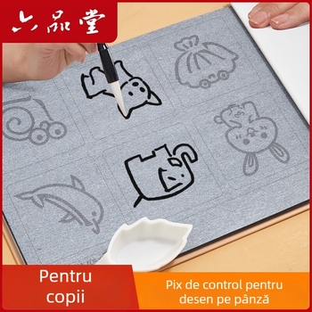 Liupin Hall Set pentru copii – Țesătură de scriere cu apă, material nețesut, formă dreptunghiulară, design cu animale, exerciții de trasare