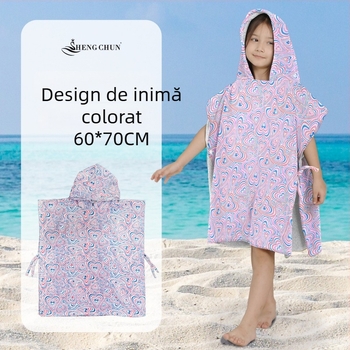 Halat de baie pentru copii cu glugă, din bumbac 100%, 300–400 g, 21 fibre, imprimat