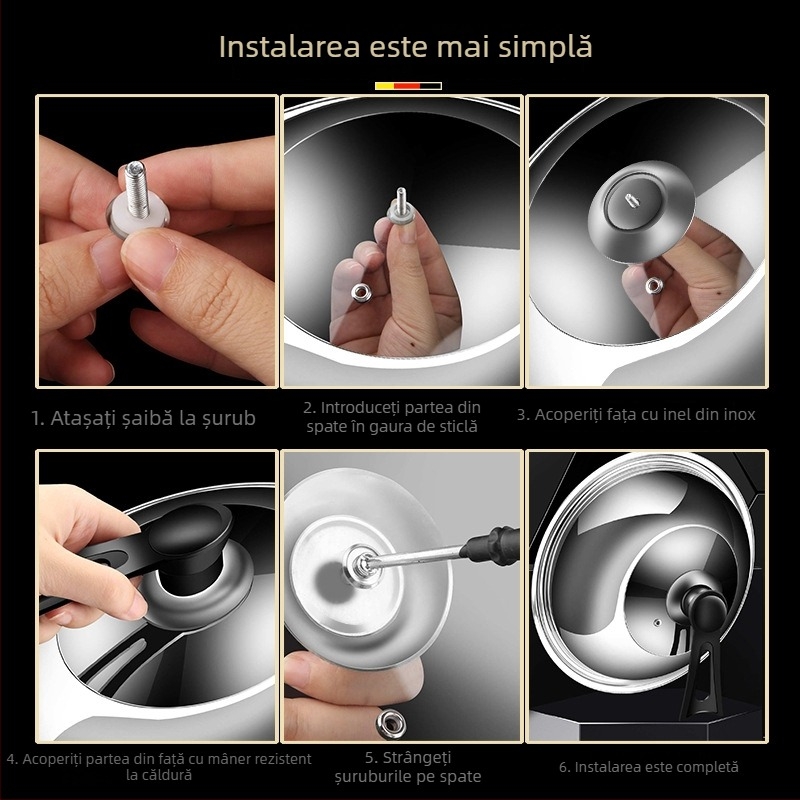 Capac de oală din oțel inoxidabil • Model: capac din oțel inoxidabil • Greutate: 0,4–0,6 kg • Marcă: AKL • Personalizare: Da