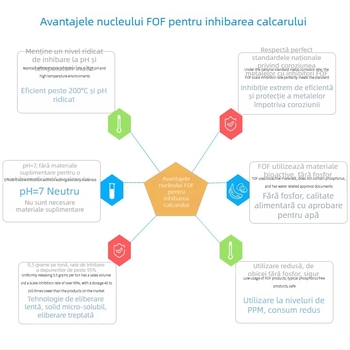 FOF nucleu inhibator de scală fără fosfor pentru filtru frontal – capacitate 5 g/10 g, locație gaură centrală, pentru purificatoare de apă casnice