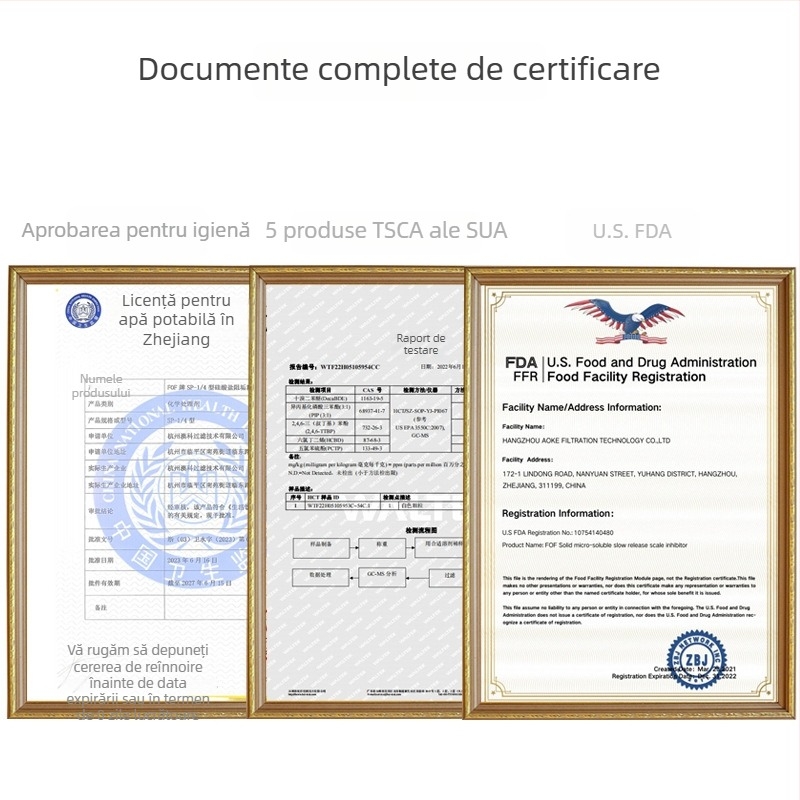 FOF nucleu inhibator de scală fără fosfor pentru filtru frontal – capacitate 5 g/10 g, locație gaură centrală, pentru purificatoare de apă casnice