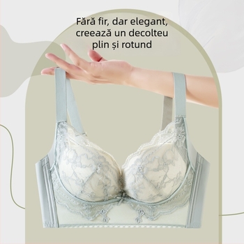 Sutien din modal, fără armături, cupă 3/4, cupe modelate cu partea superioară subțire și partea inferioară mai groasă, fără cusături, respirabil, susținere, push-up, pentru sâni mici