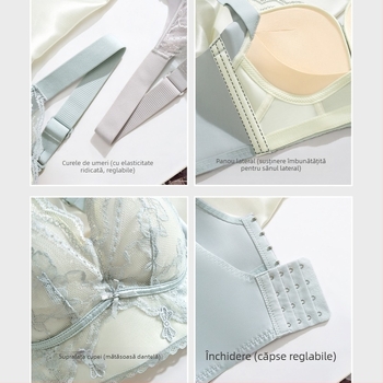 Sutien din modal, fără armături, cupă 3/4, cupe modelate cu partea superioară subțire și partea inferioară mai groasă, fără cusături, respirabil, susținere, push-up, pentru sâni mici