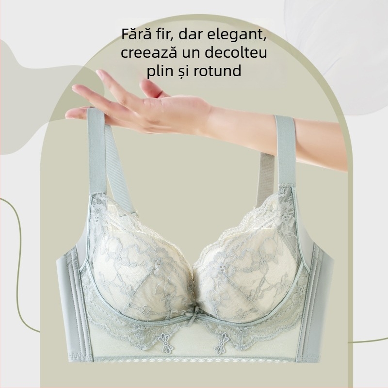 Sutien din modal, fără armături, cupă 3/4, cupe modelate cu partea superioară subțire și partea inferioară mai groasă, fără cusături, respirabil, susținere, push-up, pentru sâni mici