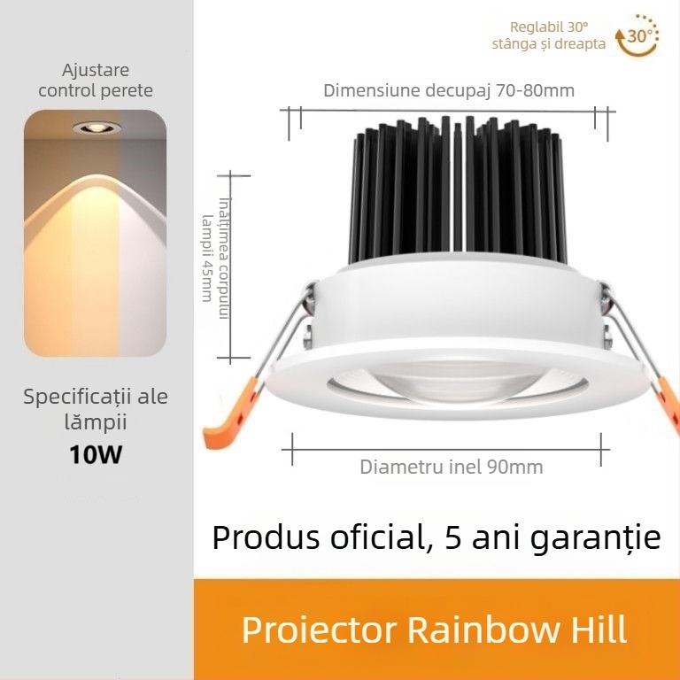 Lumină de perete LED încorporată – carcasă din aluminiu, design modern minimalist (Sursă LED, CRI ≥95, Tensiune ≤36V, Model PJ-CHSD)