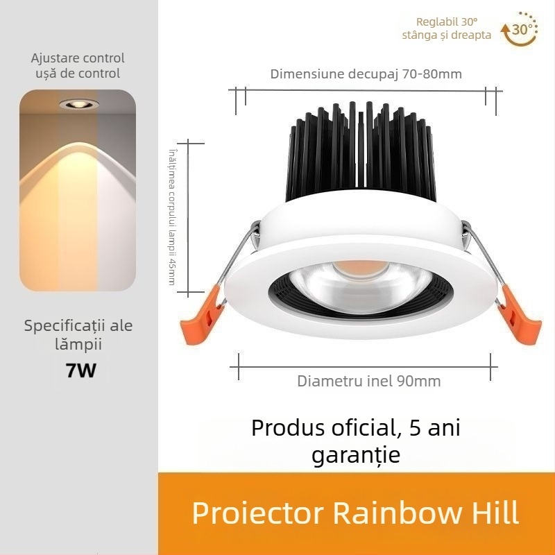 Lumină de perete LED încorporată – carcasă din aluminiu, design modern minimalist (Sursă LED, CRI ≥95, Tensiune ≤36V, Model PJ-CHSD)
