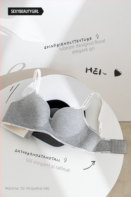 Sutien push-up din nylon, cupe 3/4, bretele detașabile, închidere la spate cu trei rânduri de cârlige, design dintr-o singură bucată