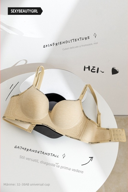 Sutien push-up din nylon, cupe 3/4, bretele detașabile, închidere la spate cu trei rânduri de cârlige, design dintr-o singură bucată