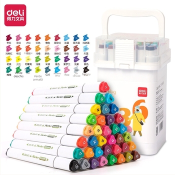 Marker Deli pentru copii, de calitate alimentară, cu capete duble, lavabil, pe bază de apă, non-toxic