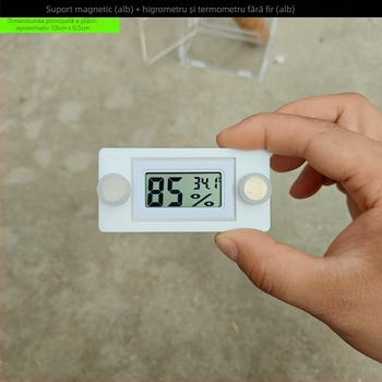 Senzor de temperatură și umiditate pentru reptile cu suport magnetic pentru cutie de creștere – Origine: China; Importat: Nu
