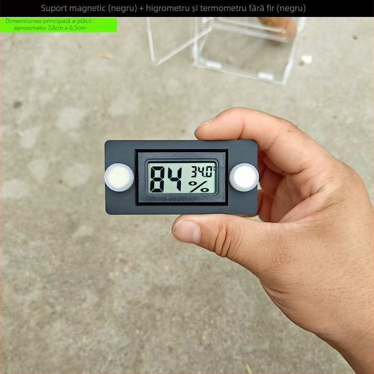 Senzor de temperatură și umiditate pentru reptile cu suport magnetic pentru cutie de creștere – Origine: China; Importat: Nu