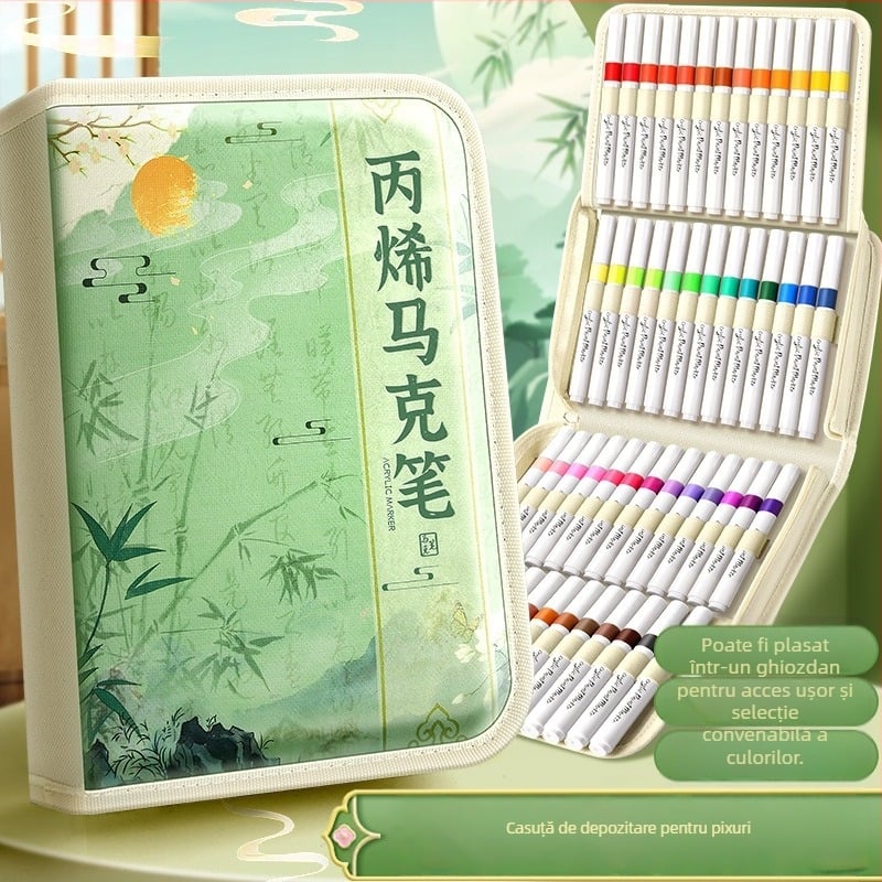 Chalk Time pixuri acuarelă și marker acrilic, în stil chinezesc, cu vârf moale, care se pot suprapune, pentru elevii din învățământul primar