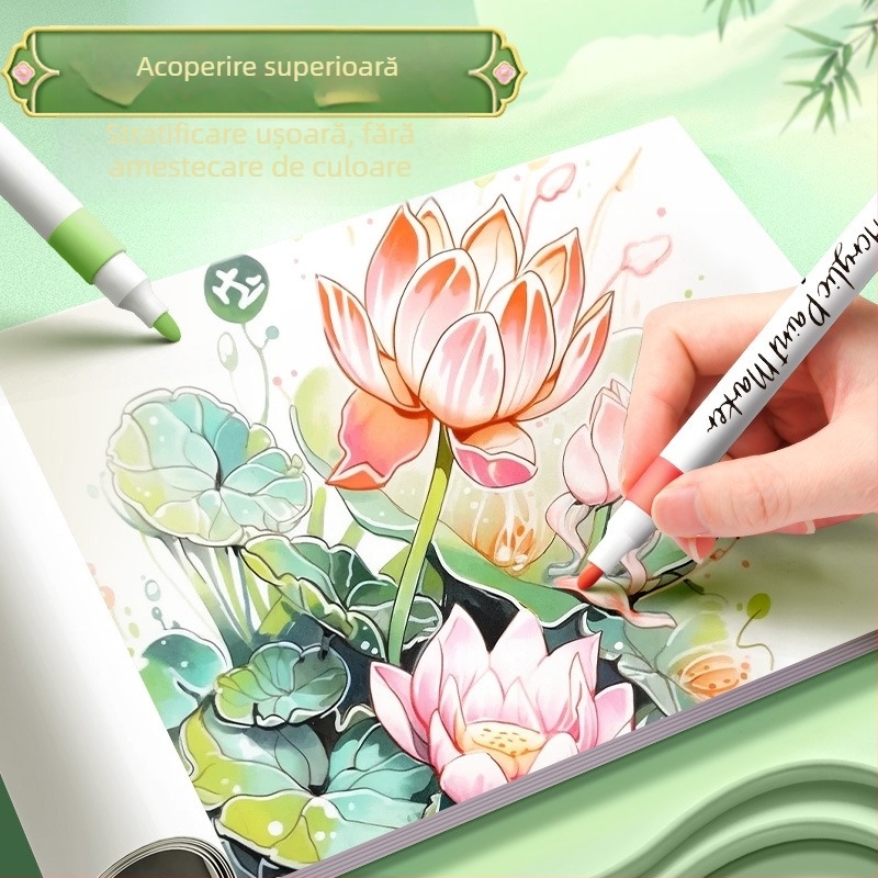 Chalk Time pixuri acuarelă și marker acrilic, în stil chinezesc, cu vârf moale, care se pot suprapune, pentru elevii din învățământul primar