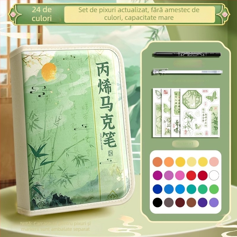 Chalk Time pixuri acuarelă și marker acrilic, în stil chinezesc, cu vârf moale, care se pot suprapune, pentru elevii din învățământul primar