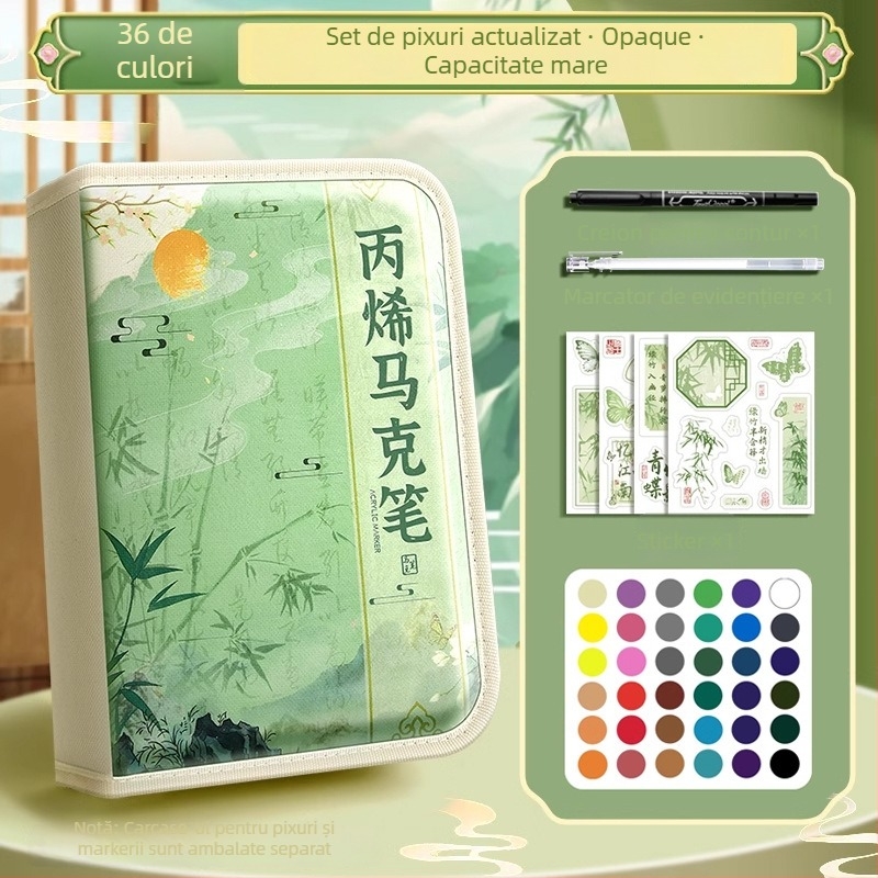 Chalk Time pixuri acuarelă și marker acrilic, în stil chinezesc, cu vârf moale, care se pot suprapune, pentru elevii din învățământul primar