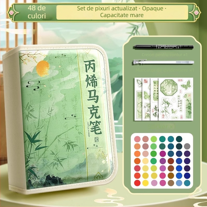 Chalk Time pixuri acuarelă și marker acrilic, în stil chinezesc, cu vârf moale, care se pot suprapune, pentru elevii din învățământul primar