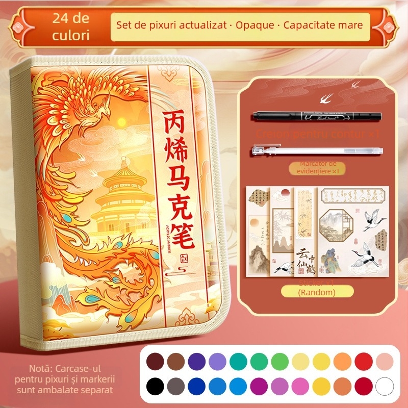 Chalk Time pixuri acuarelă și marker acrilic, în stil chinezesc, cu vârf moale, care se pot suprapune, pentru elevii din învățământul primar