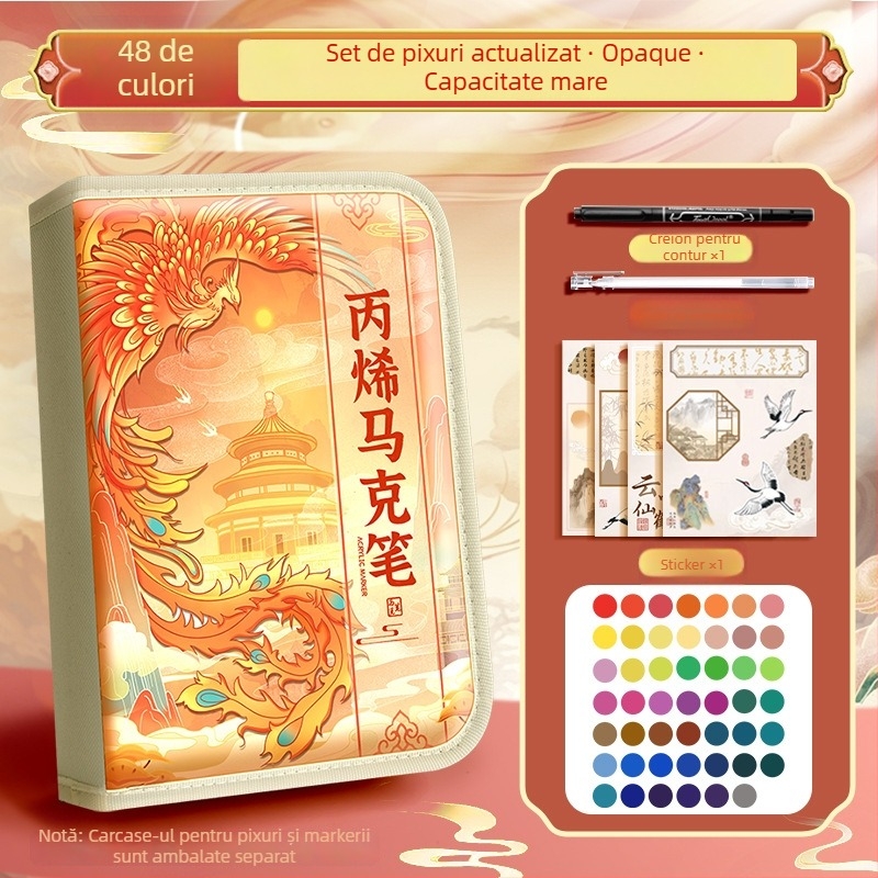 Chalk Time pixuri acuarelă și marker acrilic, în stil chinezesc, cu vârf moale, care se pot suprapune, pentru elevii din învățământul primar