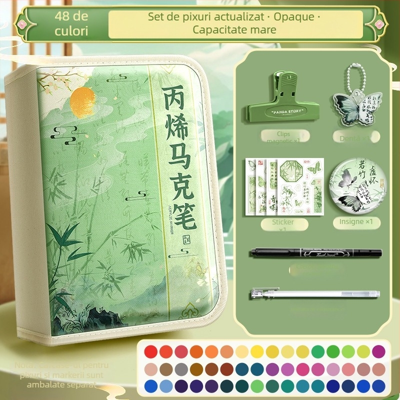 Chalk Time pixuri acuarelă și marker acrilic, în stil chinezesc, cu vârf moale, care se pot suprapune, pentru elevii din învățământul primar