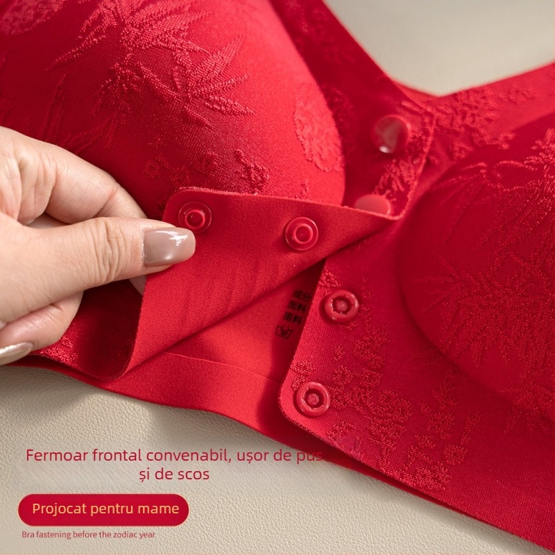 Destiny Year Sutien de maternitate fără cusături – închidere frontală, cupă 3/4, nylon, ridicare, control lateral sân