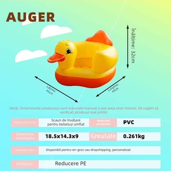 Scaun de învățare gonflabil pentru sugari – PVC, funcție muzicală, design rață (0-3 ani) HAR TIGER