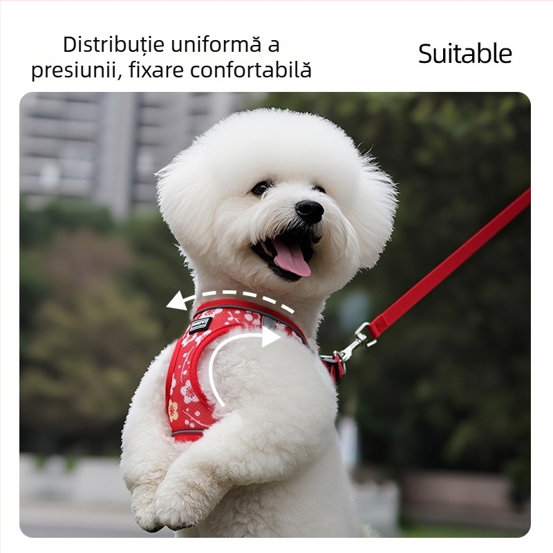 Ham de piept pentru câini reflectorizant, confortabil, respirabil, anti-spargere (Poliester; ham de piept; ne-extensibil; 200 bucăți)