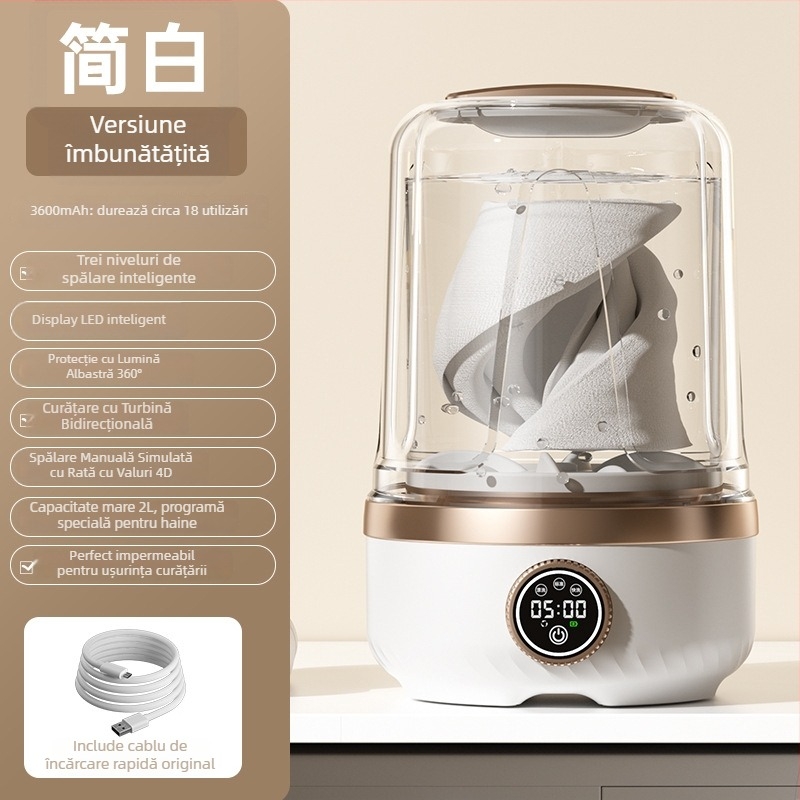 Curățător cu abur pentru lenjerie intimă, portabil USB, 3.7V, capacitate 901 ml sau mai mult, funcționare mecanică