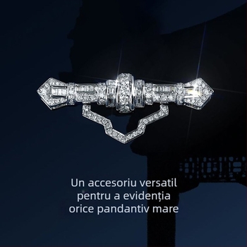 Broșă din cupru, design ondulat și în formă de U, electroplată, stil INS, accesoriu unisex