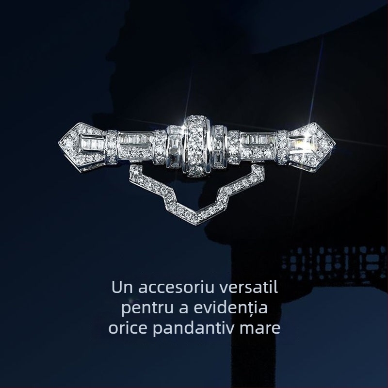 Broșă din cupru, design ondulat și în formă de U, electroplată, stil INS, accesoriu unisex