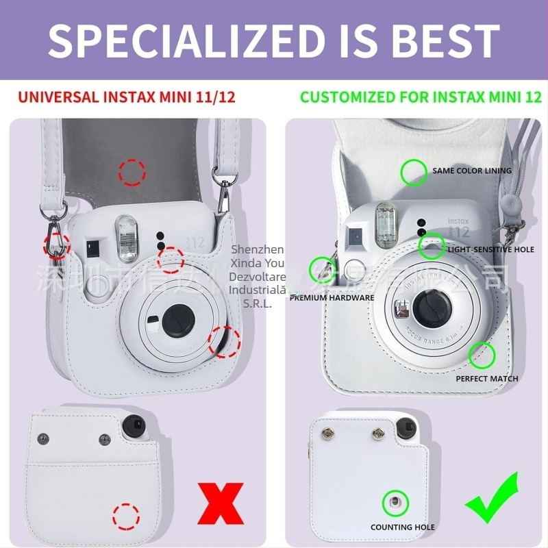 Geantă pentru Instax Mini, set 7-in-1, corp PU, include mini album foto