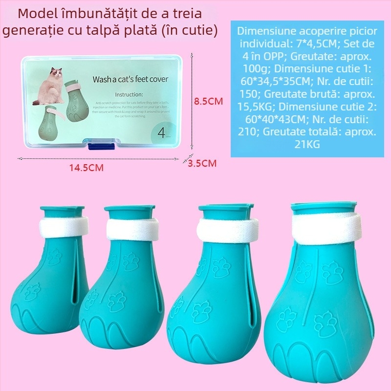 Hao Rui Pantofi din silicon pentru pisici – încălțăminte pentru labe de pisică, stil relaxat, pentru pisici