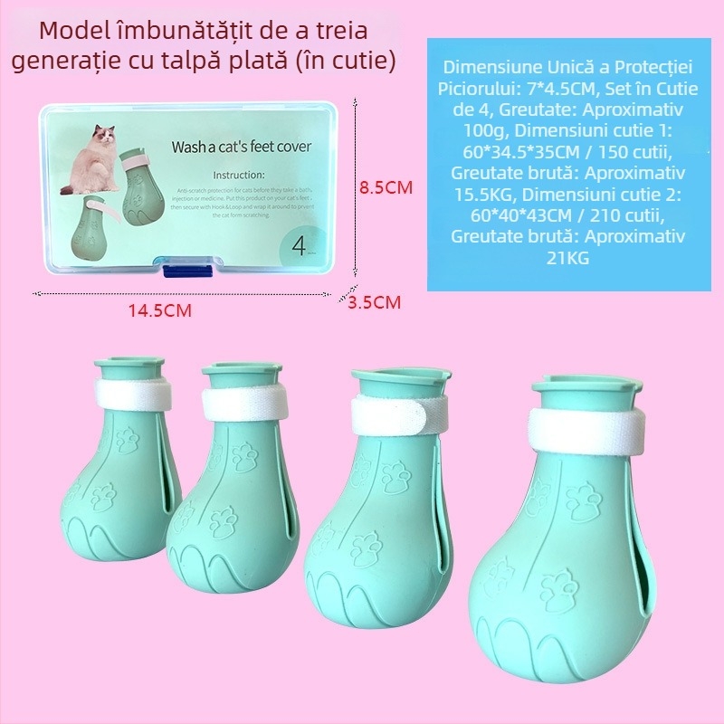 Hao Rui Pantofi din silicon pentru pisici – încălțăminte pentru labe de pisică, stil relaxat, pentru pisici