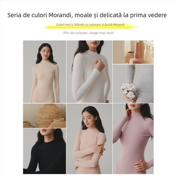 Top termic din bumbac 100% - guler rotund, mâneci lungi, strat de bază sau poate fi purtat ca strat exterior, dintr-un singur strat, 181-200 g/m², 95-100% bumbac