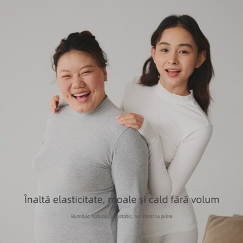 Top termic din bumbac 100% - guler rotund, mâneci lungi, strat de bază sau poate fi purtat ca strat exterior, dintr-un singur strat, 181-200 g/m², 95-100% bumbac