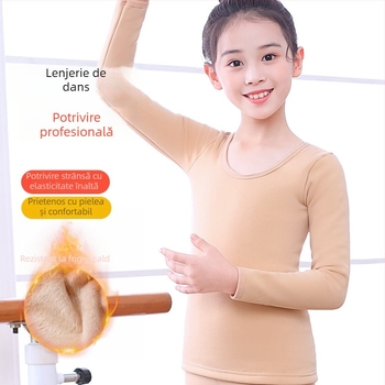 Costum de dans pentru copii, stil latino, căptușit cu fleece, material nylon 88%, sezon de iarnă