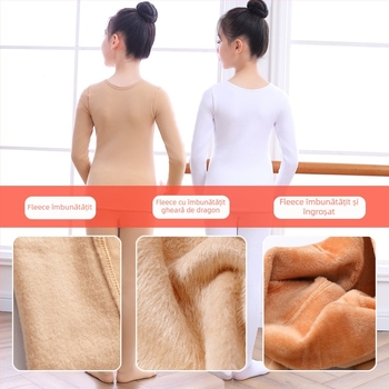 Costum de dans pentru copii, stil latino, căptușit cu fleece, material nylon 88%, sezon de iarnă