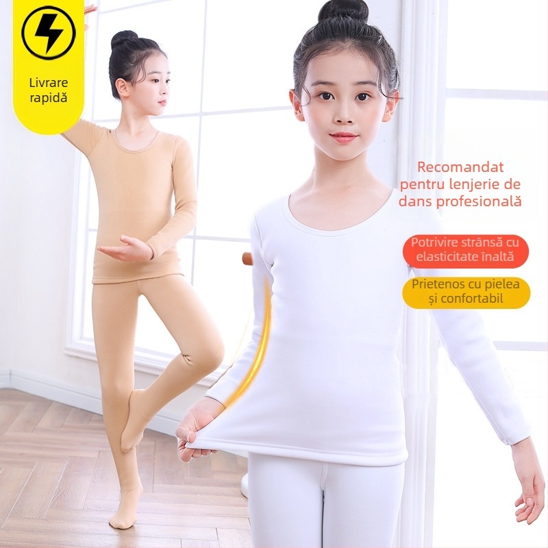 Costum de dans pentru copii, stil latino, căptușit cu fleece, material nylon 88%, sezon de iarnă