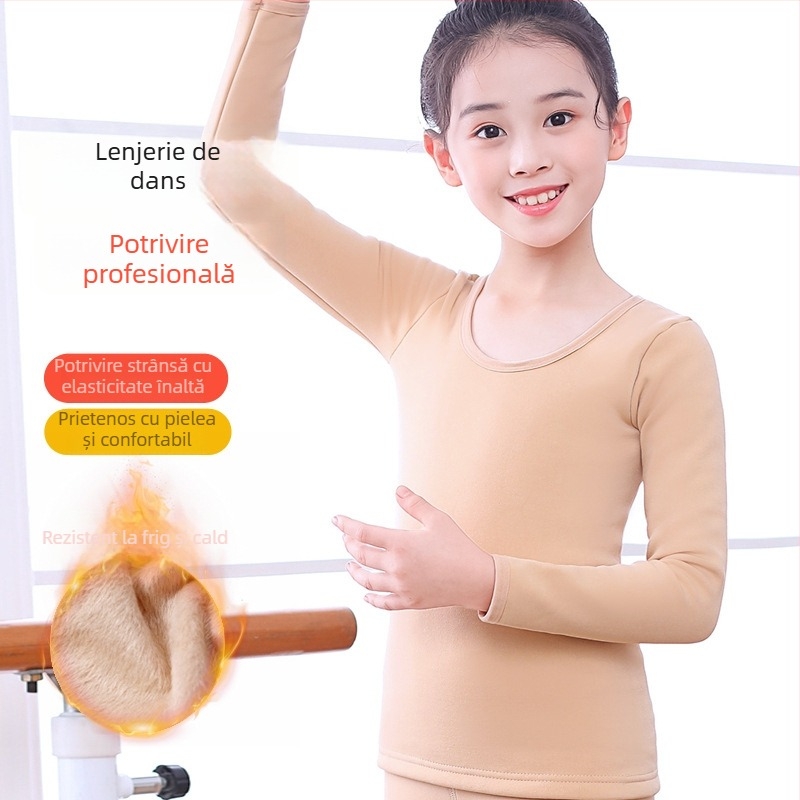 Costum de dans pentru copii, stil latino, căptușit cu fleece, material nylon 88%, sezon de iarnă