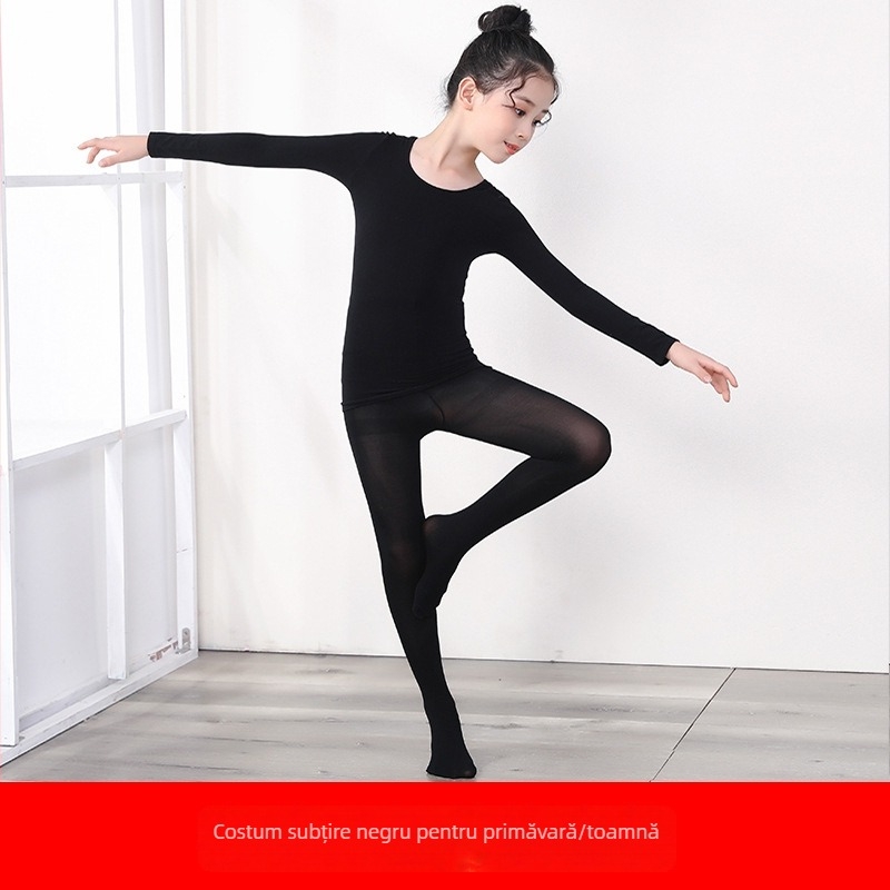 Costum de dans pentru copii, stil latino, căptușit cu fleece, material nylon 88%, sezon de iarnă