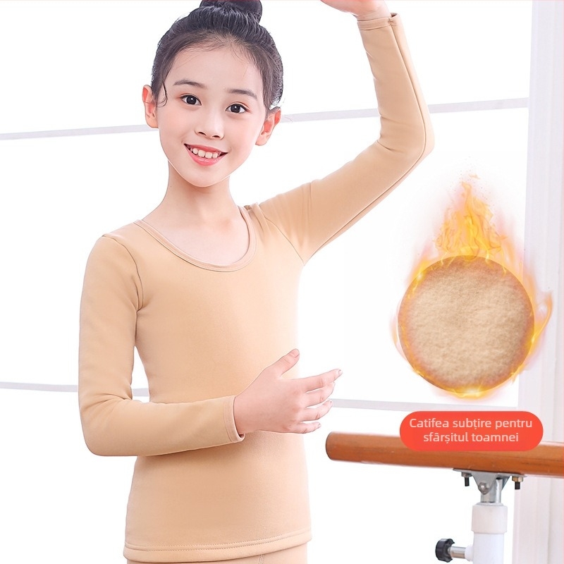 Costum de dans pentru copii, stil latino, căptușit cu fleece, material nylon 88%, sezon de iarnă