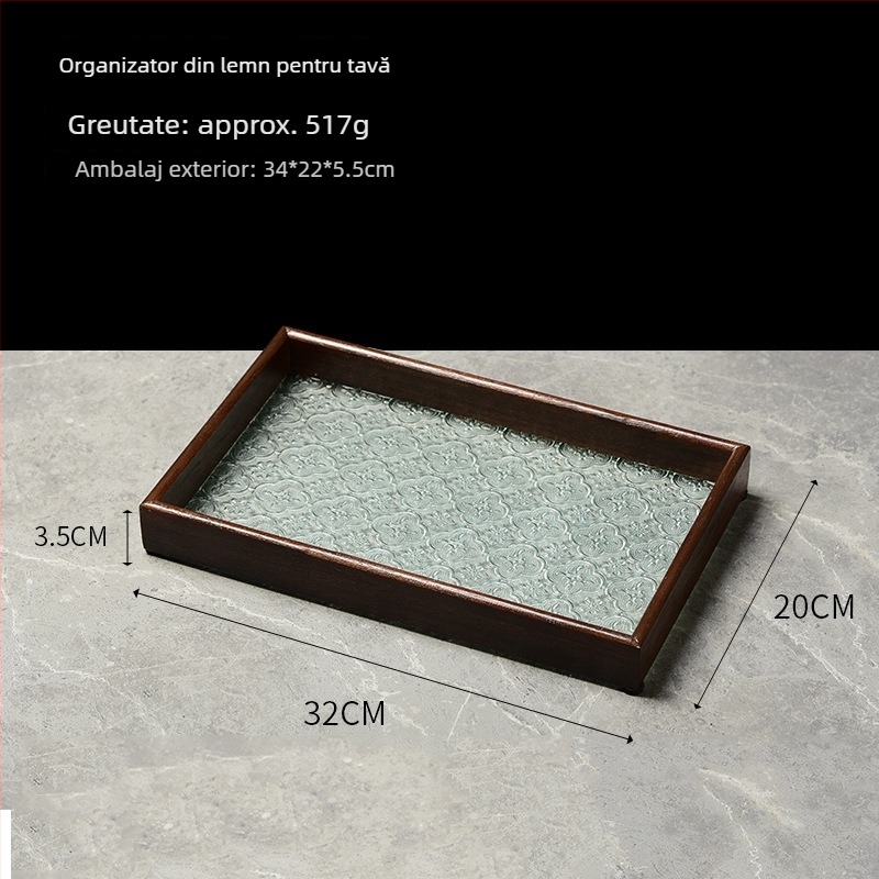 Tavă de ceai, formă neregulată, model cu dungi, stil modern simplu (Formă: neregulată; Model: dungi; Stil: modern simplu)