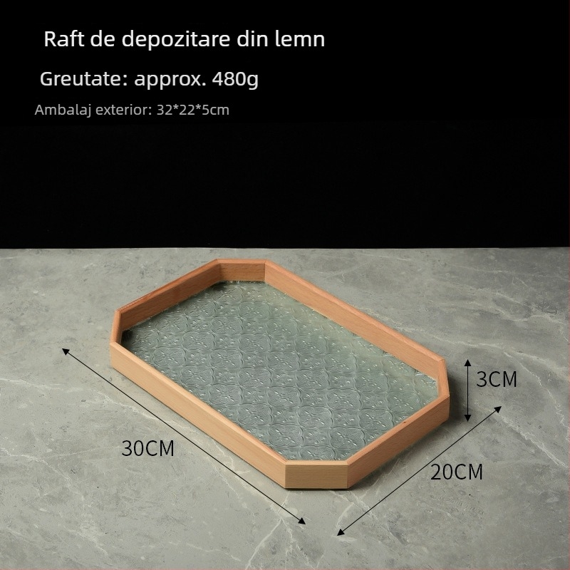 Tavă de ceai, formă neregulată, model cu dungi, stil modern simplu (Formă: neregulată; Model: dungi; Stil: modern simplu)