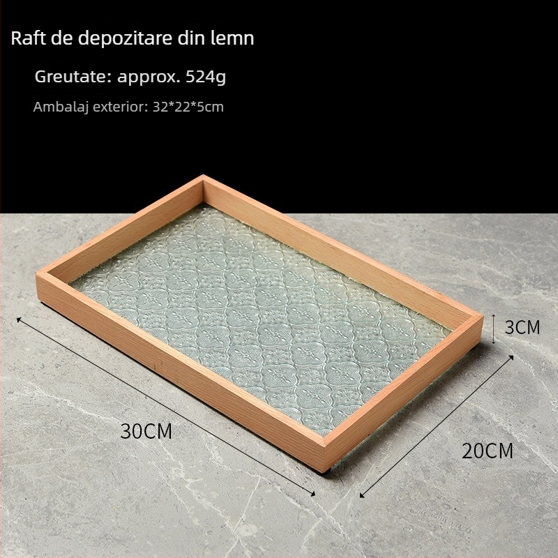 Tavă de ceai, formă neregulată, model cu dungi, stil modern simplu (Formă: neregulată; Model: dungi; Stil: modern simplu)