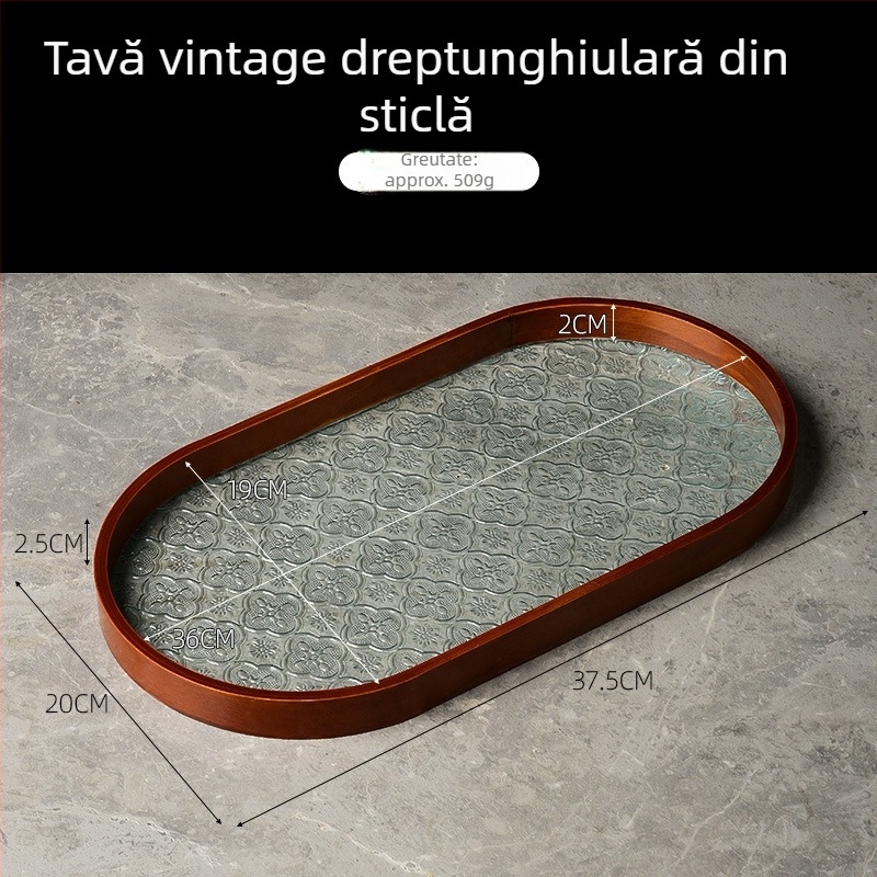 Tavă de ceai, formă neregulată, model cu dungi, stil modern simplu (Formă: neregulată; Model: dungi; Stil: modern simplu)
