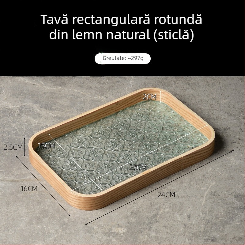 Tavă de ceai, formă neregulată, model cu dungi, stil modern simplu (Formă: neregulată; Model: dungi; Stil: modern simplu)