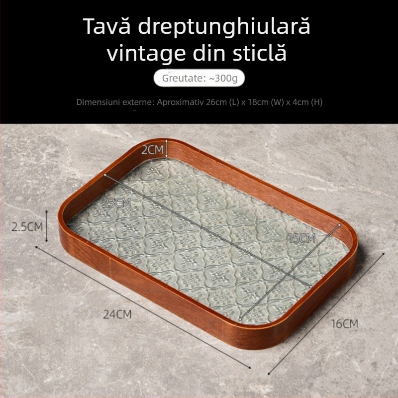 Tavă de ceai, formă neregulată, model cu dungi, stil modern simplu (Formă: neregulată; Model: dungi; Stil: modern simplu)
