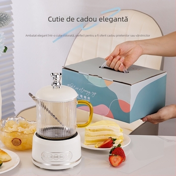 Oală electrică pentru sănătate, cu sticlă borosilicată, 650 ml, 220V, 360W, temporizator inteligent cu oprire automată, termosatat electronic